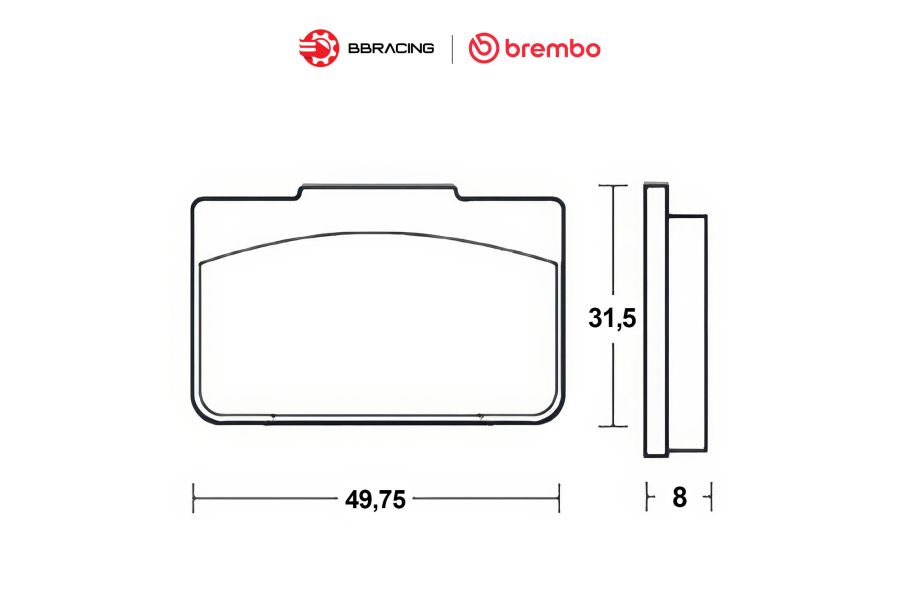 Bố Thắng Brembo Racing H38 X206101, XA1J040, XA6H530, XB4S520 - 07934070