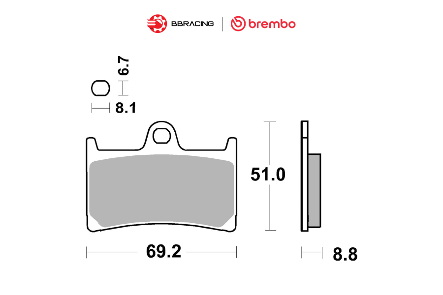Bố Thắng Brembo Yamaha R1 2015+ Trước 07YA23SA