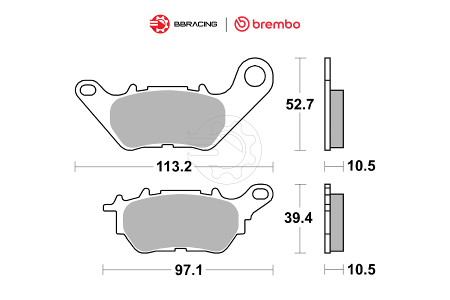 Bố Thắng Brembo Yamaha R3, MT-03 - Sau 07YA53CC